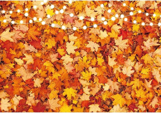 12x8FT Fall Autumn Photo Backdrop for Photography Maple Leaf Pumpkin Thanksgiving Day Harvest Background Fall Forest Party Decorations
