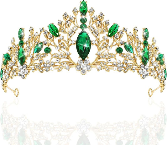 TAROSE Crowns for Women and Girls, Queen Crystal Gold Silver Tiaras with White Rhinestone and Combs, Goddess Crown for Wedding Bride Birthday Princess Bridal Shower Hair Accessories for Women