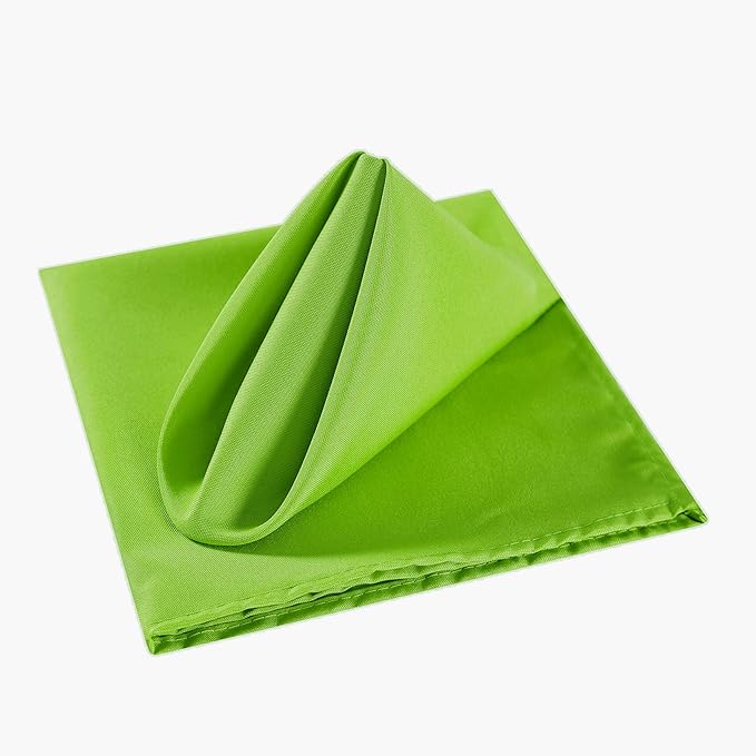Cupuamon Cloth Napkins 20x20 inch Washable Polyester Dinner Napkins Soft Table Napkins for Wedding Party Dining Banquet(Apple Green,25PCS)