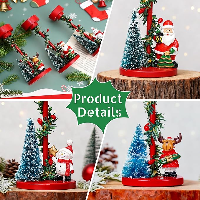 Christmas Candle Holders Red Cartoon Candle Holders Christmas Decor for Tealight Candles,Christmas Table Centerpieces,Indoor Decoration,Festive Ornaments,Mantel Home(3 Packs)