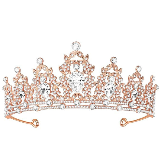Tiara Crown for Women, Queen Tiara for Birthday Prom Bridal Party Custome Rose