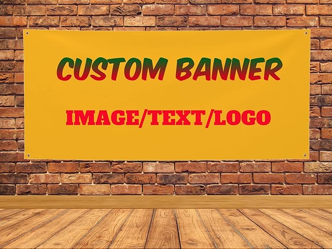 Custom Banners And Signs Customize With Photo Logo Text Personalized Banner For Parties Business Birthday Graduation Indoor Outdoor 24 X 47 Inch And 35 X 71 Inch