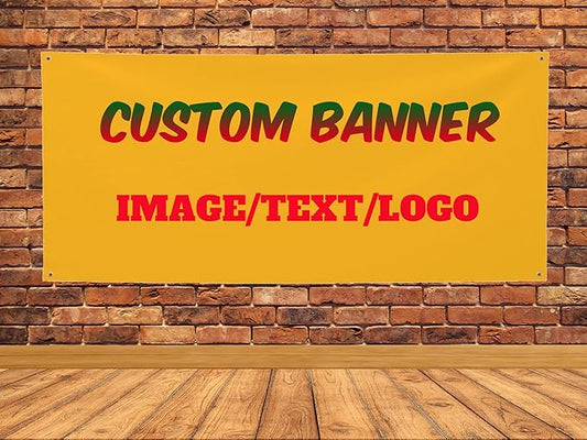 Custom Banners And Signs Customize With Photo Logo Text Personalized Banner For Parties Business Birthday Graduation Indoor Outdoor 24 X 47 Inch And 35 X 71 Inch