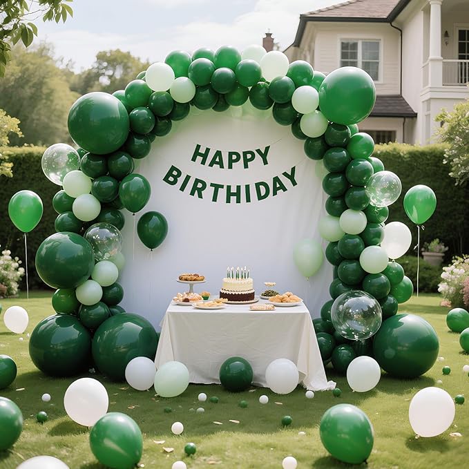 Green Balloons 145 pcs Dark Green Safari Party Decorations Different Sizes of 18 12 10 5 Inch Emerald Green Balloons for Balloon Garland Balloon Arch as Wedding Birthday Party Decorations