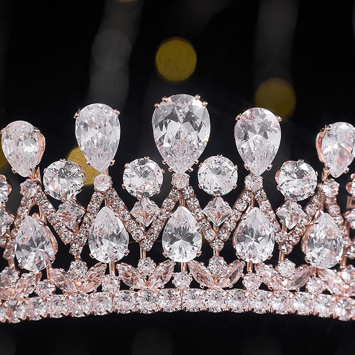 QXMYOO Vintage Women Wedding Tiaras Silver Cubic Zirconia Pageant Crowns Sweet 16 Birthday Prom Party Quinceanera Crowns Bridal Hair Accessories