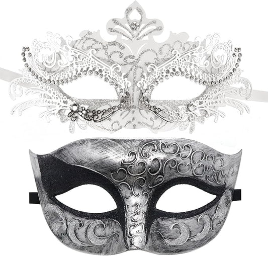 Coddsmz Couple Masquerade Mask Set - Venetian & Mardi Gras Mask for Women & Men