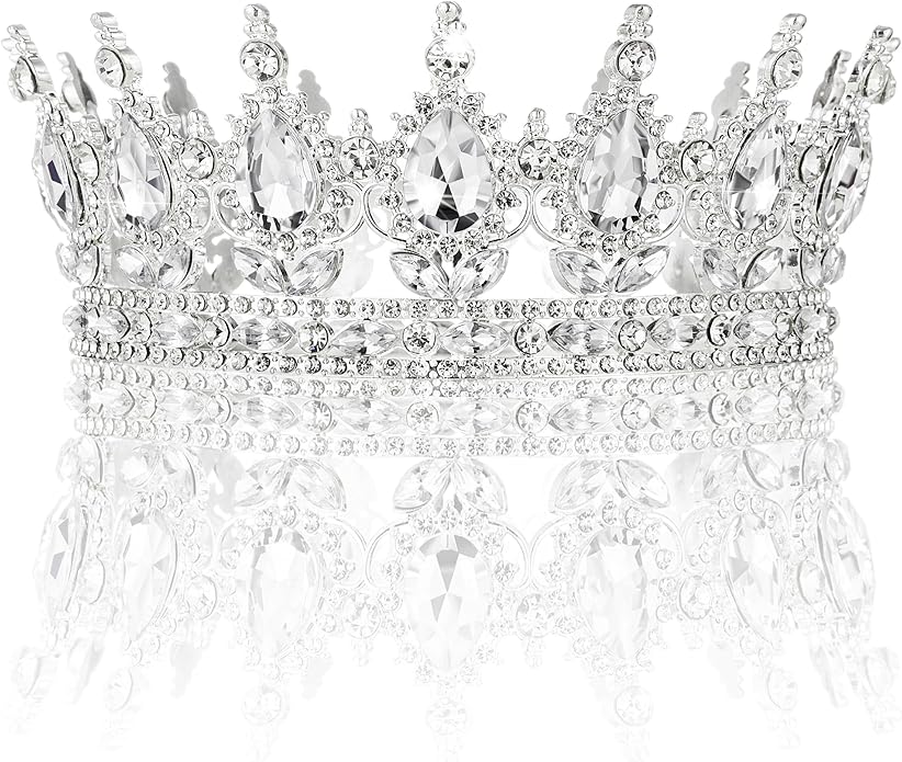 Gold Crown for Women, Crystal Queen Tiaras Headband Wedding Bridal Hair Accessories, Birthday Party Prom Cake Topper