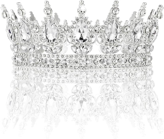 Gold Crown for Women, Crystal Queen Tiaras Headband Wedding Bridal Hair Accessories, Birthday Party Prom Cake Topper