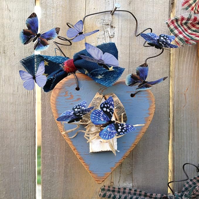 ConetoRosa 12PCS 2Sizes Butterfly Wall Decor, 3D Decorations for Home, Room, Bedroom, Nursery, Wedding, Christmas, Birthday (Blue)