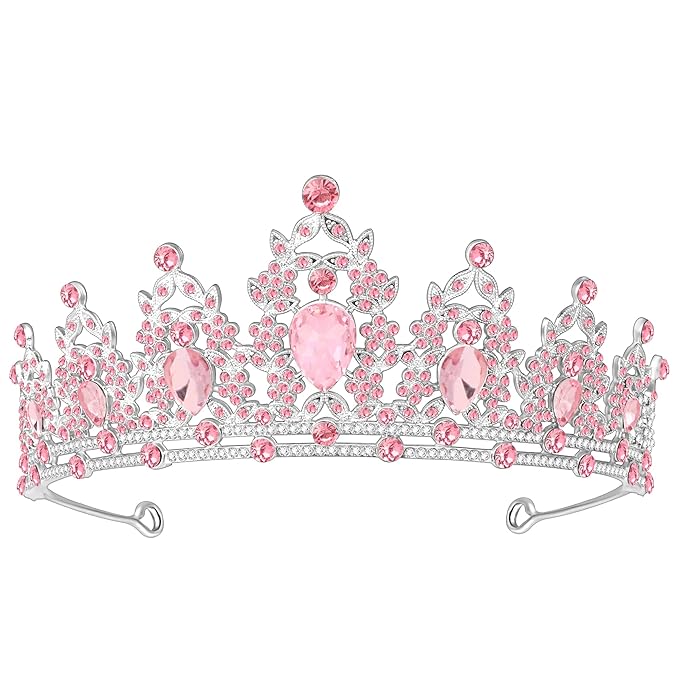Tiara Crown for Women, Queen Tiara for Birthday Prom Bridal Party Custome Pink