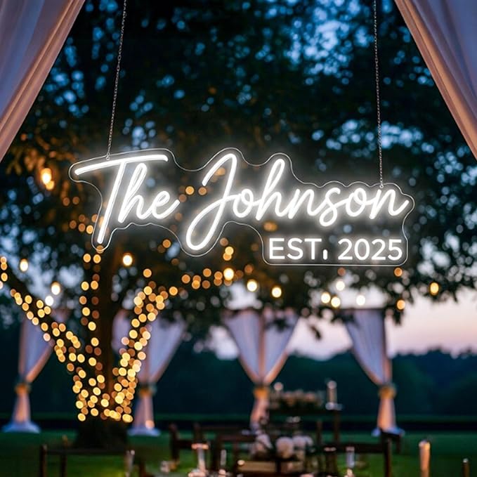 Custom Wedding Neon Sign - Personalized LED Name Light for Bride and Groom, Colors Adjustable Neon Wedding Decor for Reception Backdrop, Anniversary, Engagement, and Party Decorative Sign