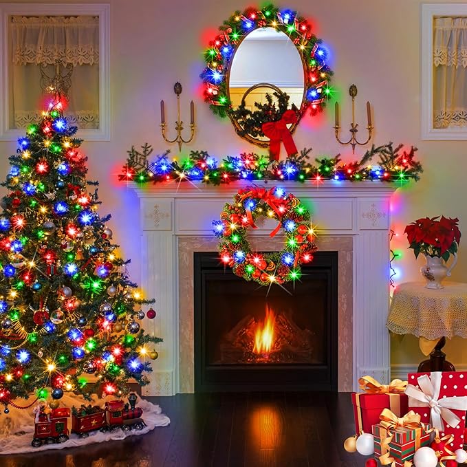 SAUIRS 600FT 1500 LED Christmas Lights Outdoor String Lights with 8 Modes Timer Waterproof Fairy Light Plug in for Outside Indoor Party Xmas Palm Tree Yard Wedding Decorations(Multicolor)