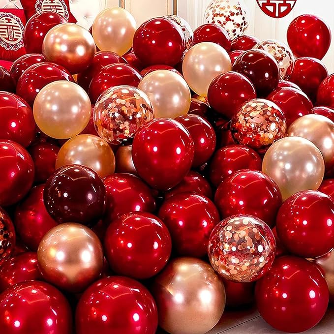 Ruby Red Balloons, 66pack 12inch Dark Red Latex Party Balloons for Birthday Baby Shower Graduation Wedding Gender Reveal Valentine's Day Christmas Party Decorations