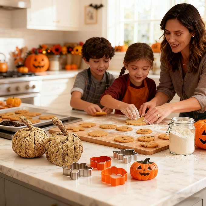 2Pcs of 4Inch Reed Autumn Harvest Small Pumpkins,Serving as Fall Decorations for Thanksgiving & Halloween,are Suitable as Decorative Pumpkins for Table Centerpieces