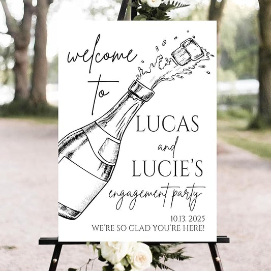 Personalized Engagement Party Welcome Sign, Engagement Party Sign, Modern Engagement Celebration Sign, Engagement Party Decorations, Custom Engagement Party Sign For Outdoor #7