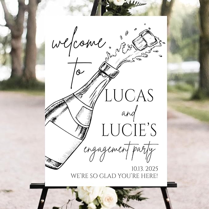 Personalized Engagement Party Welcome Sign, Engagement Party Sign, Modern Engagement Celebration Sign, Engagement Party Decorations, Custom Engagement Party Sign For Outdoor #7