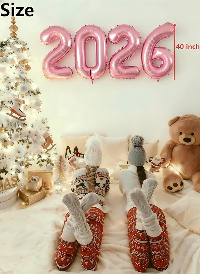 2026 number balloon Pearl Pink
