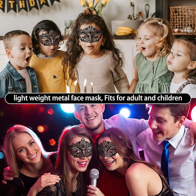 Exlinonline Lace Masquerade Mask Elastic,Fit for Adult,Soft Gentle Material,Specially For Costume,Thememed Party