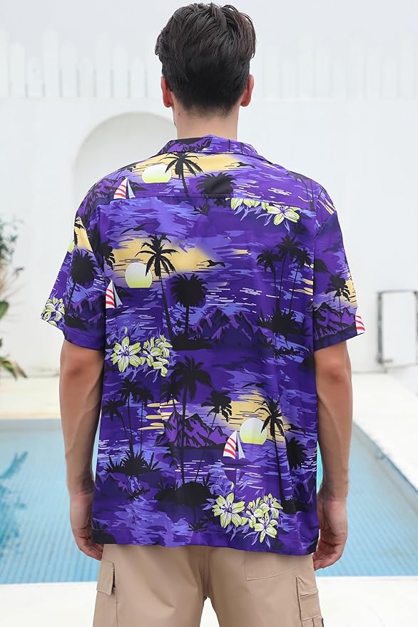 Cromoncent Matching Hawaiian Outfits for Family, Dad and Son Matching Luau Beach Tropical Shirts Mommy Daughter Tropical Sets