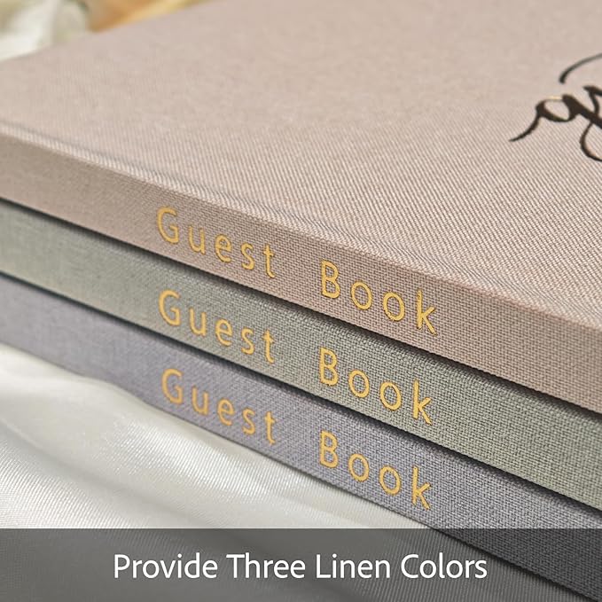 Personalized Wedding Guest Book-for Wedding Reception and Various Celebrations Including Birthday Parties, Anniversaries, Baby Showers-100 Blank Pages for Guest Signatures and Photo Displays (Gray)