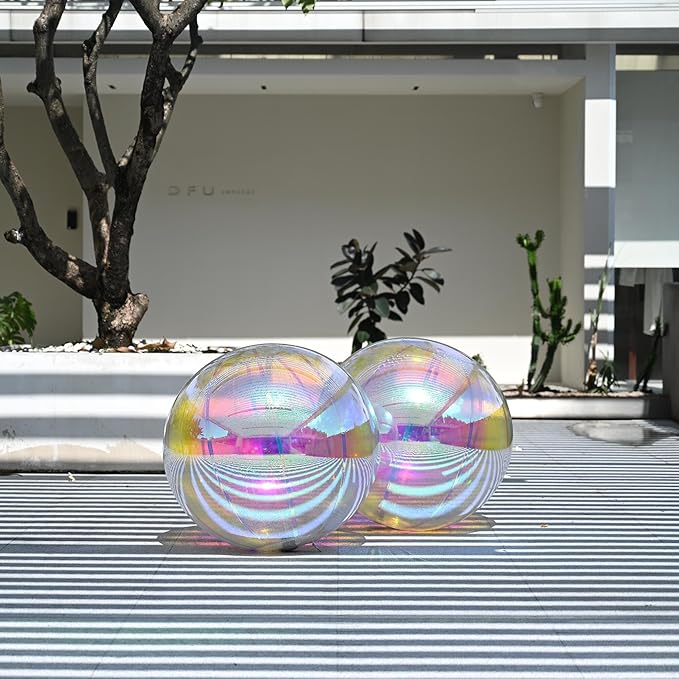 Yescom 32" Inflatable Mirror Ball Giant Reusable Hanging Large Disco Balloon Decoration for Party Wedding Event Concerts Stage Decor Iridescent