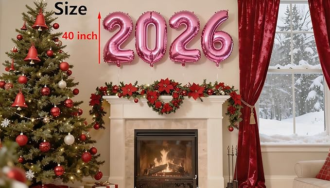 2026 number balloon roseate