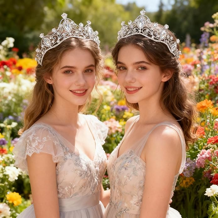 Crystal Crown for Women Girls Elegant Gold Princess Headband Sparkling Rhinestones Queen Tiara for Weddings Birthday Parties Proms Pageant Cosplay