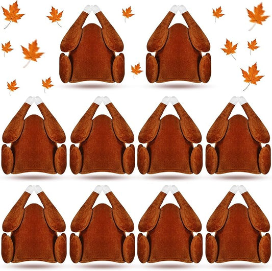 Hanaive 10 Pieces Thanksgiving Turkey Hats Bulk for Adults Turkey Costume for Dress-up Party Plush Turkey Hat Party Supplies