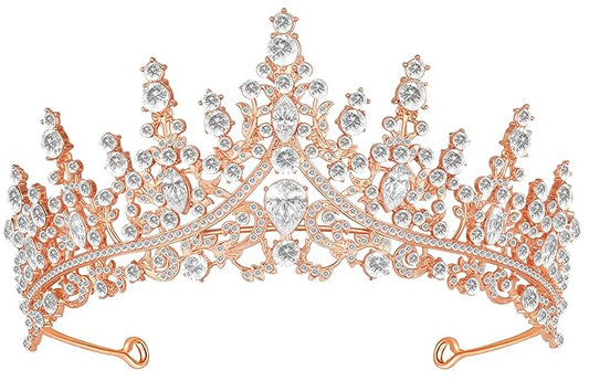 Tiara Crown for Women, Queen Tiara for Birthday Prom Bridal Party Custome Rose