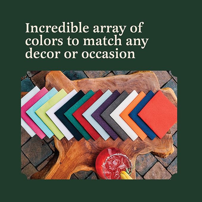 100 Linen-Feel Colored Paper Napkins - Decorative Cloth-Like BRIGHT RED Luncheon Napkins - Soft And Absorbent. For Kitchen, Party, Wedding, Dinner Or Any Occasion. (Pack of 100)
