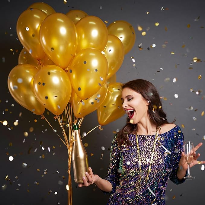 Gold Balloon,145pcs Latex Metallic Gold Balloons Arch Kit Different Sizes 18 12 10 5 Inch,Gold Balloon Garland Arch for Birthday Party Engagement Wedding Graduation Anniversary Fiesta Decoration