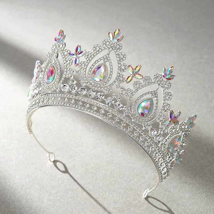 SWEETV Queen Crown for Women,Wedding Tiara for Bride,Princess Tiara,Quinceanera Pageant Crown Diadem