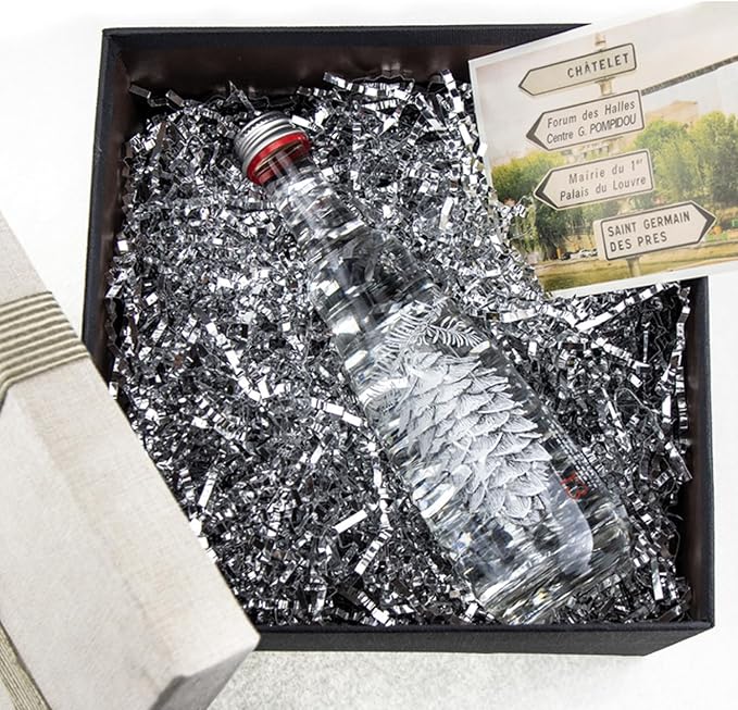 Uptotop 1/2LB Crinkle Cut Paper Shred Filler for Gift Wrapping Basket Filling, Birthday, Christmas, Thanksgiving, Wedding, Mother's Day, Glitter Silver (8 oz)