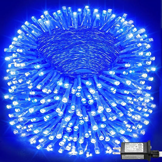 165FT 500 LED Christmas Lights, Plug in Christmas String Lights with Waterproof, 8 Modes Twinkle Fairy Lights for Home Xmas Patio Tree Wedding Decorations, Blue
