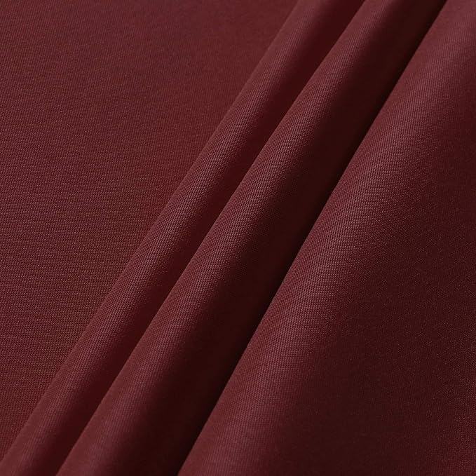 sancua Round Tablecloth - 90 Inch - Water Resistant Spill Proof Washable Polyester Table Cloth Decorative Fabric Table Cover for Dining Tables, Buffet Parties and Camping, Burgundy