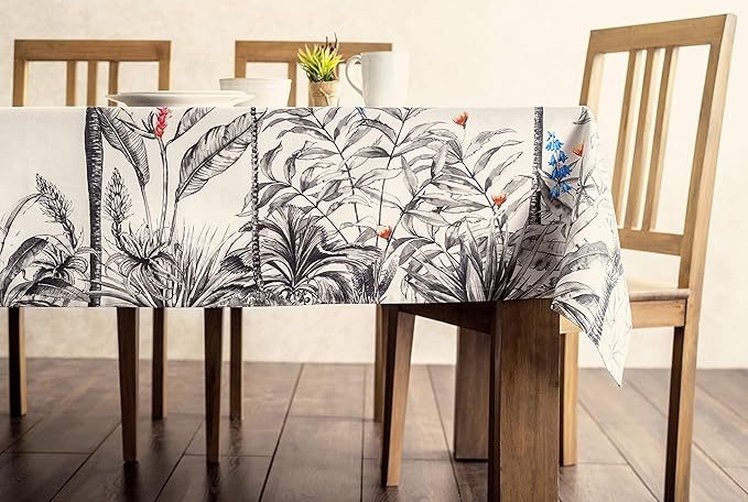 Maison d' Hermine Table Cloth Square Table 100% Cotton 60 x 60 Inches Fall Tablecloth Reusable Everyday Use for Thanksgiving Christmas Decorations Dining Farmhouse Party (Amazonia)