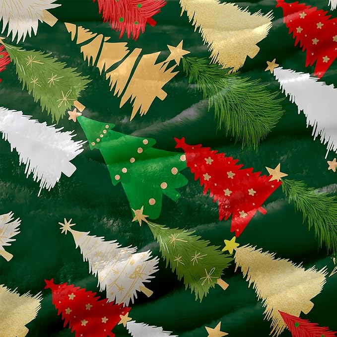 Christmas Fleece Throw Blanket – 300GSM Soft and Cozy Holiday Blanket for Sofa, Bed, Couch – Xmas Decorative Flannel Blanket, W60 x L80in