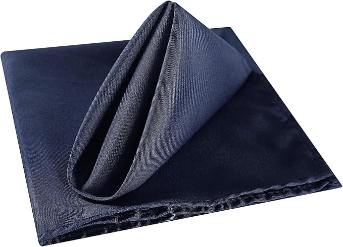 Cloth Napkins 20x20 inch Washable Polyester Dinner Napkins Soft Table Napkins for Wedding Party Dining Banquet(Navy,50PCS)