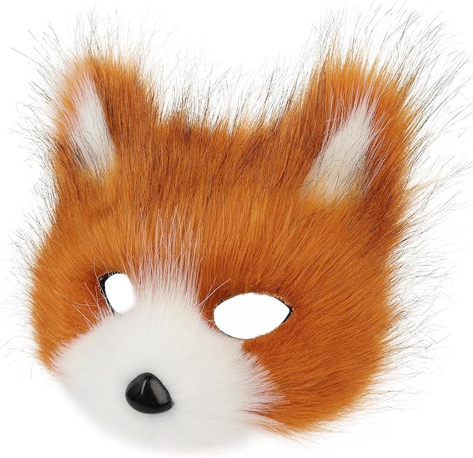 Animal Fox Wolf Mask Halloween Party Cosplay Costumes Props Plush Cat Half Face Masks Carnival Christmas Masquerade