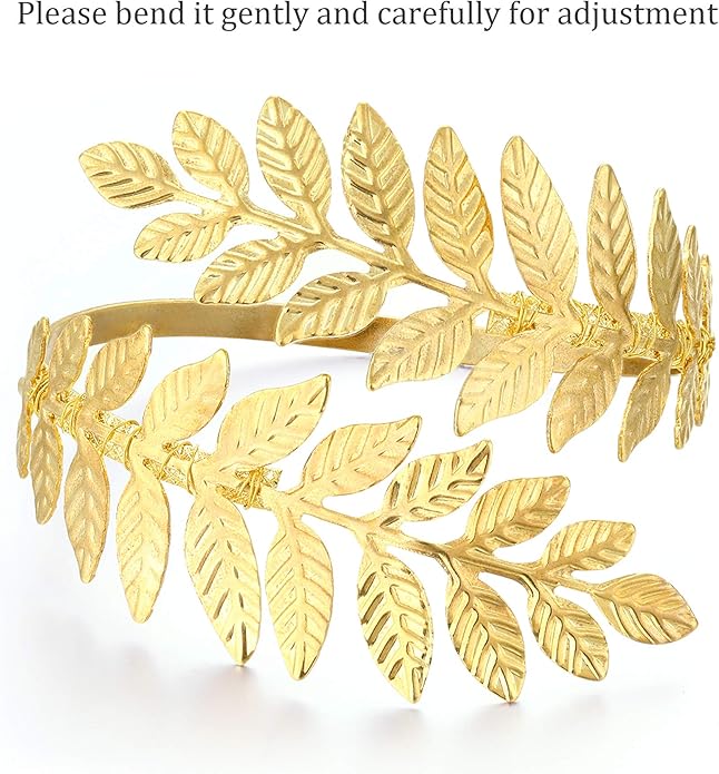 Coucoland Greek Goddess Jewelry Women - Gold Toga Athena Cleopatra Hercules Egyptian Aphrodite God Roman Accessories Set Leaf Headpiece Crown Halloween