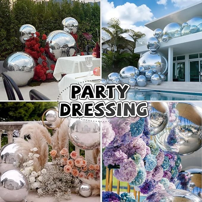 39.3in Inflatable Mirror Ball,Shiny Inflatable Ball Silver/Gold/Iridescent,PVC Hanging Large Disco Ball Decor for Party, Concerts, Stage, Wedding Decoration (1 Piece,Without Air Pump)