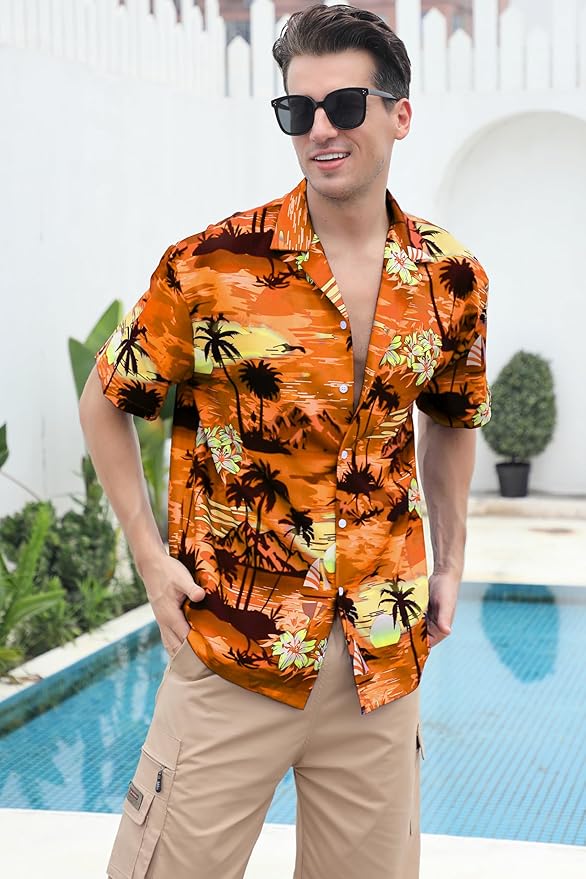 Cromoncent Matching Hawaiian Outfits for Family, Dad and Son Matching Luau Beach Tropical Shirts Mommy Daughter Tropical Sets