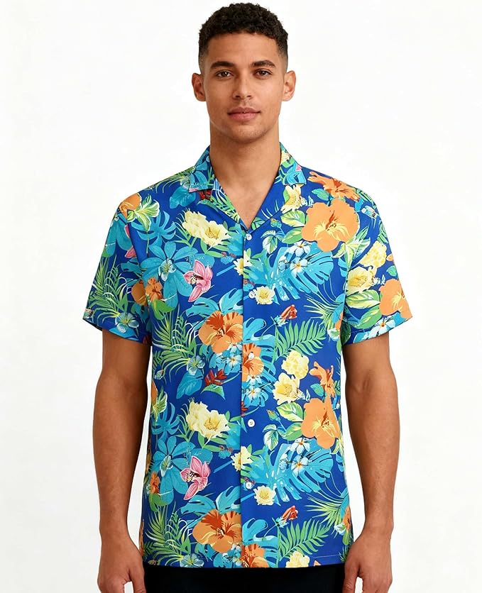 Cromoncent Matching Hawaiian Outfits for Family, Dad and Son Matching Luau Beach Tropical Shirts Mommy Daughter Tropical Sets