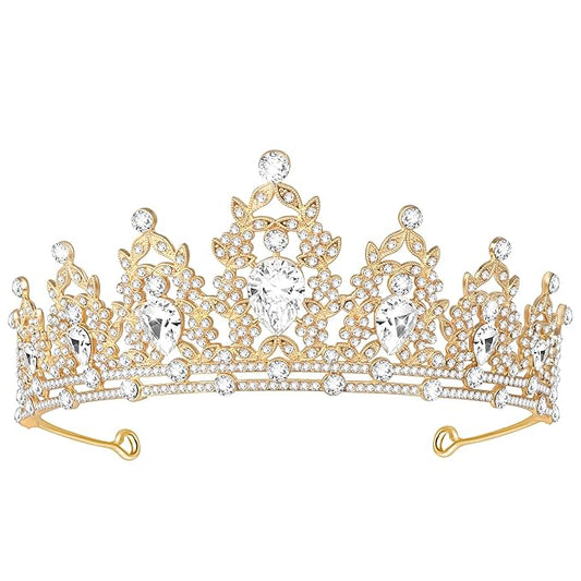 Tiara Crown for Women, Queen Tiara for Birthday Prom Bridal Party Custome Gold