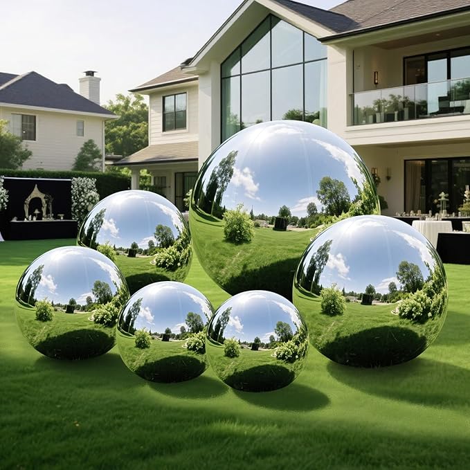 Inflatable Mirror Ball,Reusable Mirror Ball Large Event Decoration PVC Disco Ball for Party, Concerts, Stage, Wedding Decorations - No Pump Included (Silver, 1pcs：0.8m)
