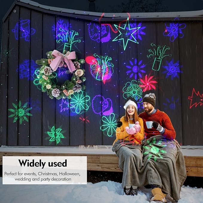 Christmas Laser Projector Lights, Outdoor Laser Projection 30 Patterns, Landscape Projector Spotlights for Indoor, Outdoor, Home, Garden