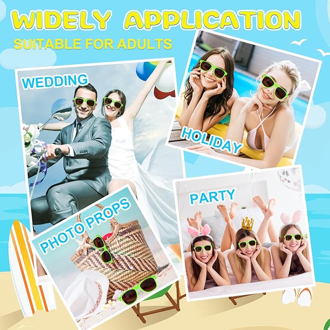 ASTARON Black Sunglasses Bulk, 6/12/24/48 Pack Sunglasses Party Favors for Summer Beach Pool Birthday Wedding Party Supplies