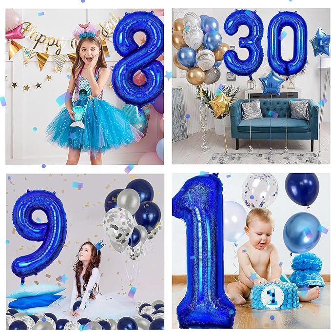 40 inch Navy Blue Number Balloon Dark Blue 9 Balloons Giant Foil Helium Balloons Blue Number 9 Balloon for 9th Birthday Party Decorations