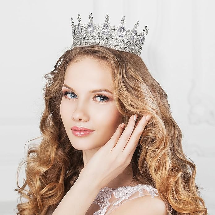 Crown for Women Crystal Rhinestone Wedding Tiara Queen Hair Accessories for Birthday Prom Pageant Princess Headband