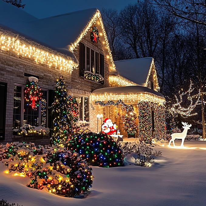 Joomer Mini Christmas String Lights - Total 39 FT 200 LED Plug-in String Light, Connectable Waterproof Fairy Lights for Indoor Outdoor Decor, Patio, Home,Christmas Decoration - Warm White